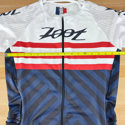 Light Use! Zoot Ultra Tri P1x Racesuit Blue White Red Men's Triathlon Skinsuit