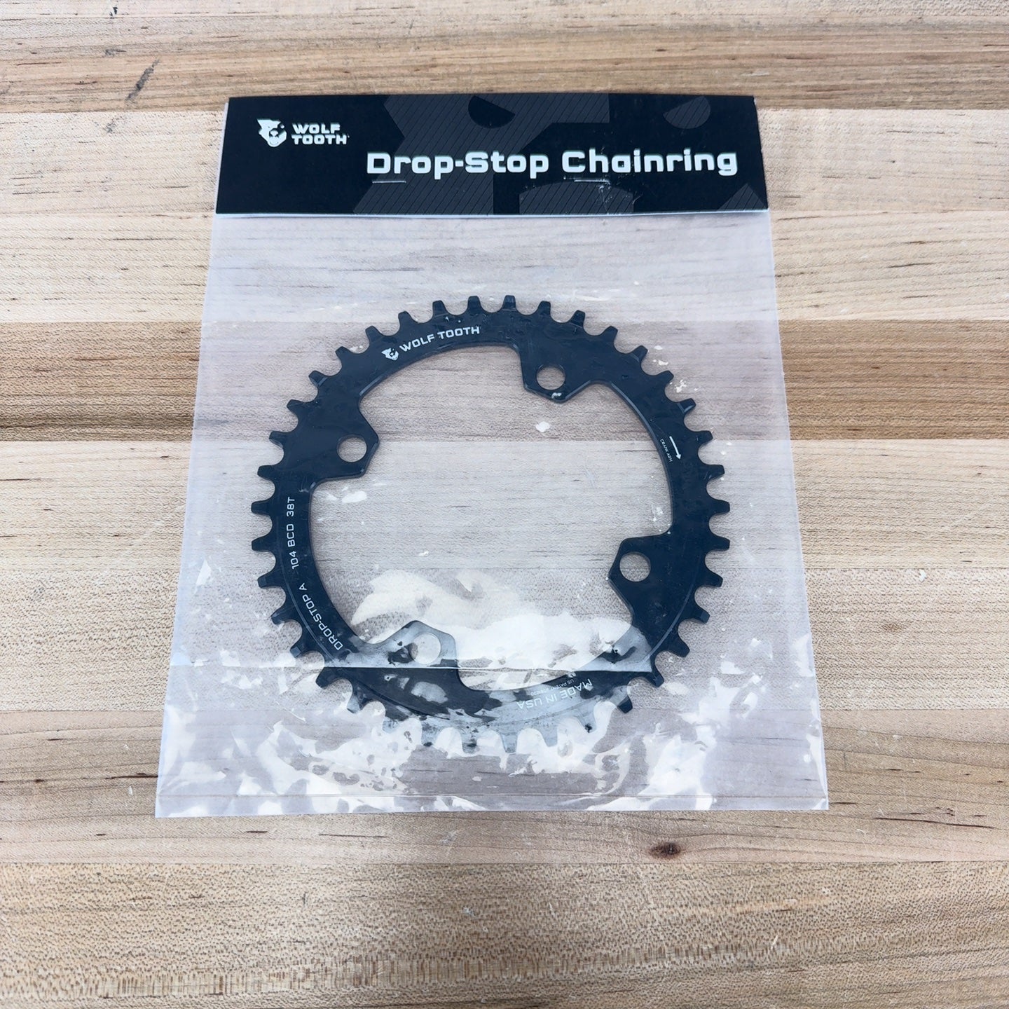 New! Wolf Tooth Drop-Stop A 104 BCD 38T Alloy 1x Chainring MSRP $69.95