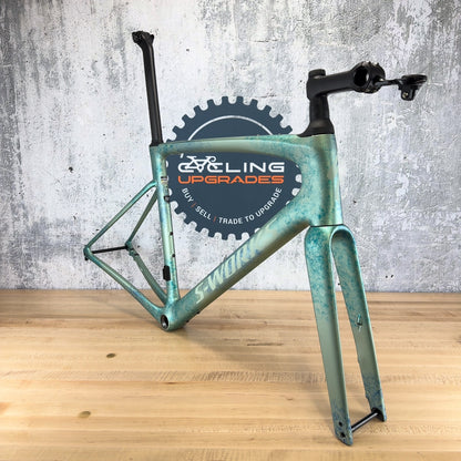 Low Mile! 2024 Specialized 2025 S-Works Roubaix SL8 58cm Carbon Disc Brake Future Shock 3.3 Satin Metallic White Sage Frameset