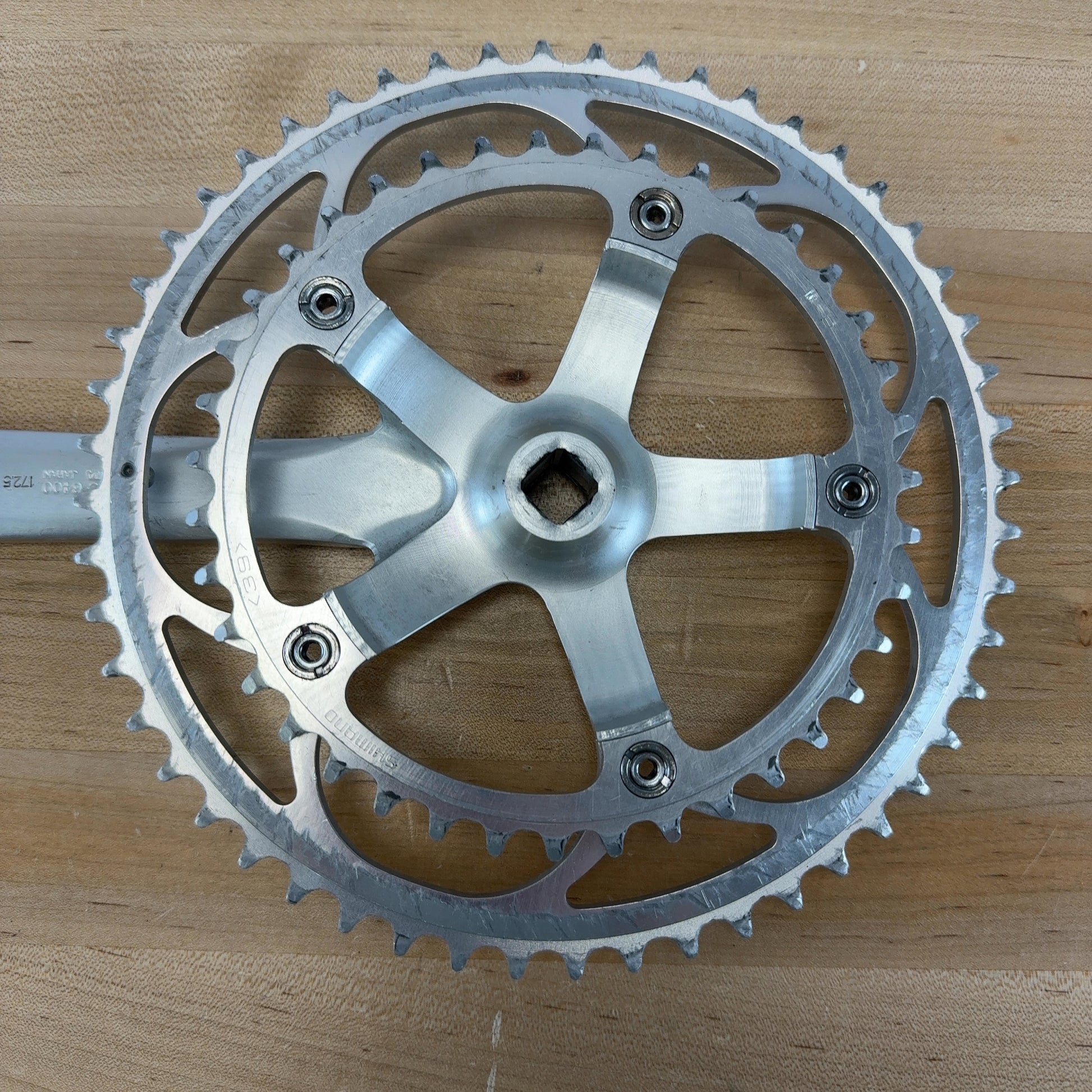 Shimano 600 FC-6400 52/39t 8-Speed Vintage Square Taper Crankset w/ Chainrings