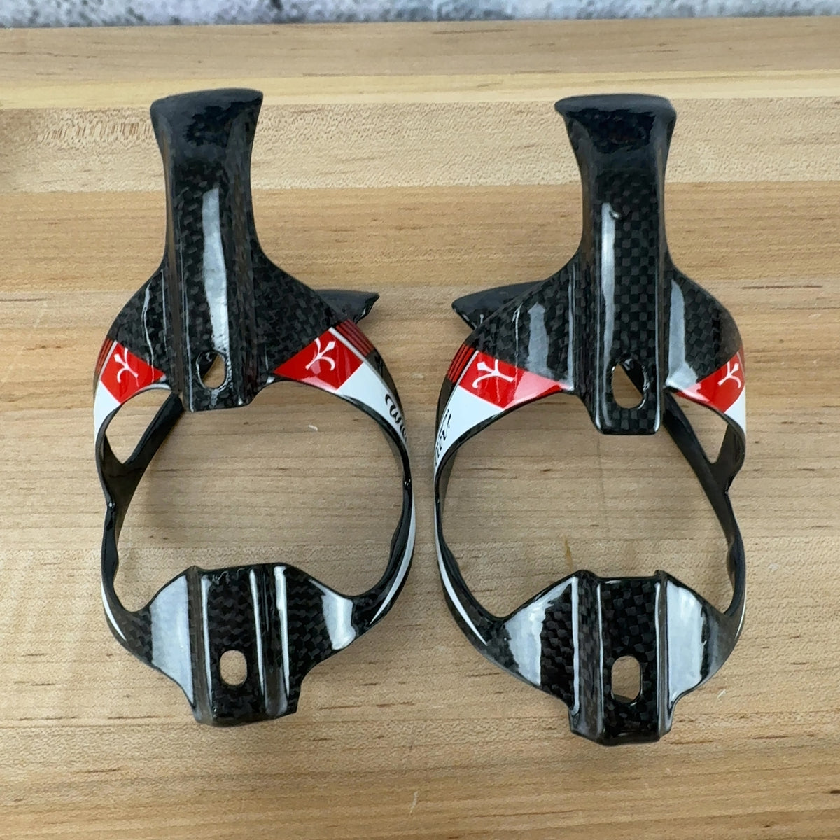 Light Use! Wilier Elite Paron Carbon Cycling Water Bottle Cages 48g White/Red — photo 1 of 5