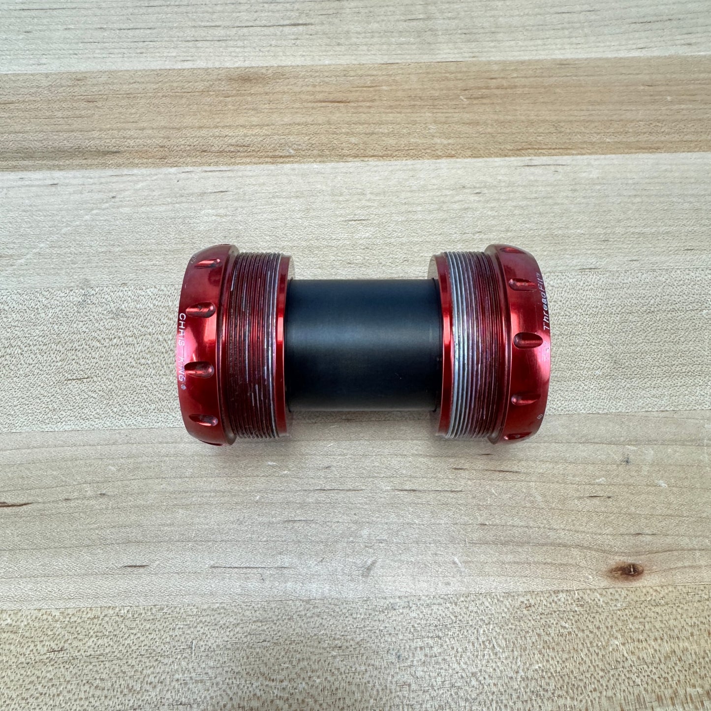 Low Mile! Chris King T47 Threadfit Red Steel Bike Bottom Bracket  T48/68 124g