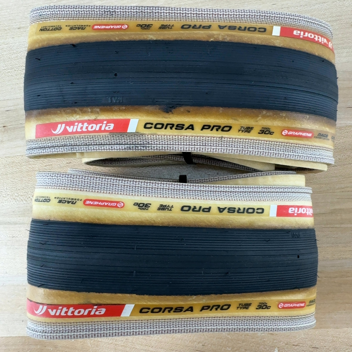 Light Use! Pair Vittoria Corsa Pro Graphene 700c x 30mm Tan Wall Road Bike Tires — photo 3 of 5