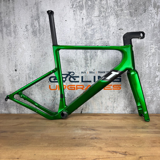 2024 3T Exploro Racemax Italia 56cm Verde Carbon Disc Gravel Frameset 2410g