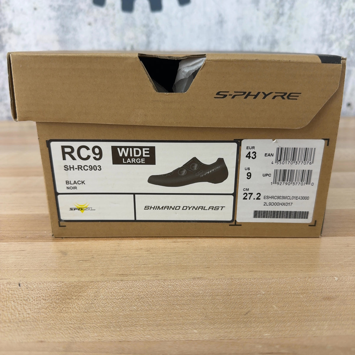 New! Shimano S-Phyre SH-RC903 43 EU Wide Black Clipless Cycling Shoes MSRP $450 — photo 7 of 7