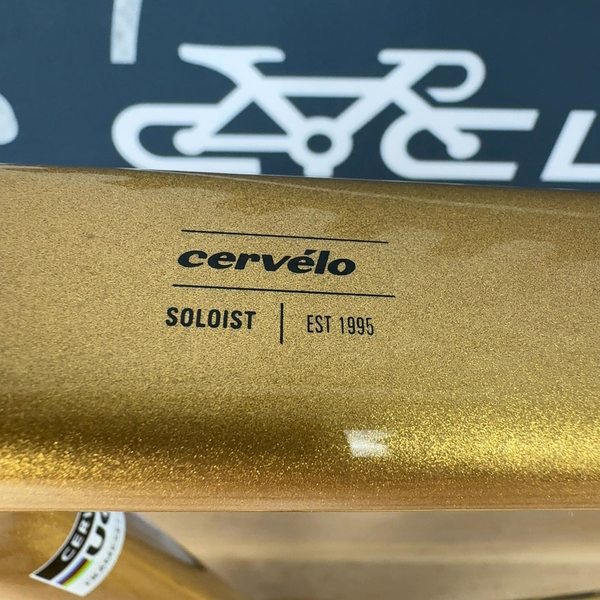 Mint! Cervelo Soloist 56cm Gold Dust Disc Brake Carbon Road Bike Frameset 2840g