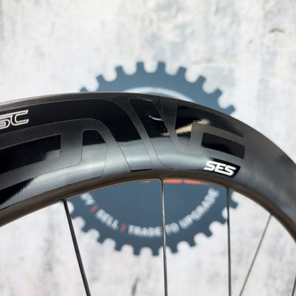 Low Mile! Enve SES 5.6 Carbon Disc Brake Hookless Tubeless DT Swiss 180 Ceramic Wheelset