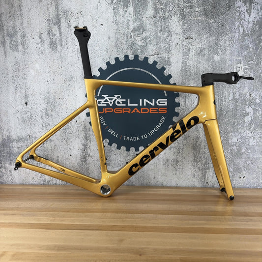 Mint! Cervelo Soloist 56cm Gold Dust Disc Brake Carbon Road Bike Frameset 2840g