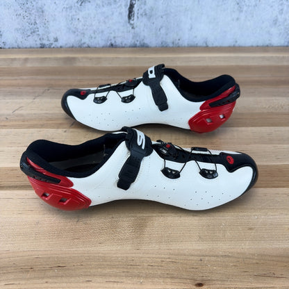 New! Sidi Wire 2 Carbon 45.5 EU White/Black/Red Cycling Shoes MSRP $459.99