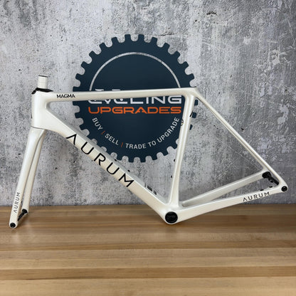 Low Mile! Aurum Magma 51cm Arctic White Carbon Road Bike Frameset 700c 1503g