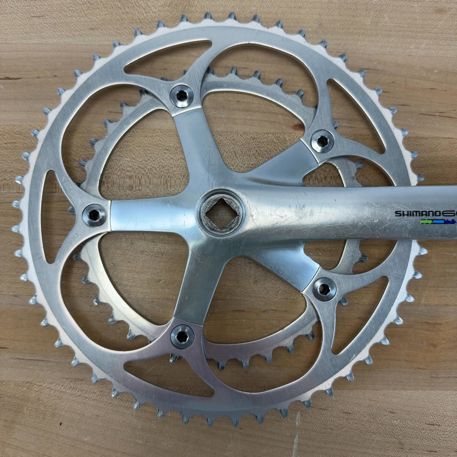 Shimano 600 FC-6400 52/39t 8-Speed Vintage Square Taper Crankset w/ Chainrings