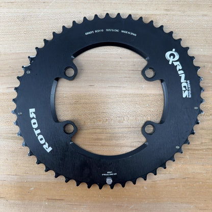 Light Use! Rotor Qrings 110BCD 4-Bolt Q50/37t 12-Speed Oval Chainring Set 164g