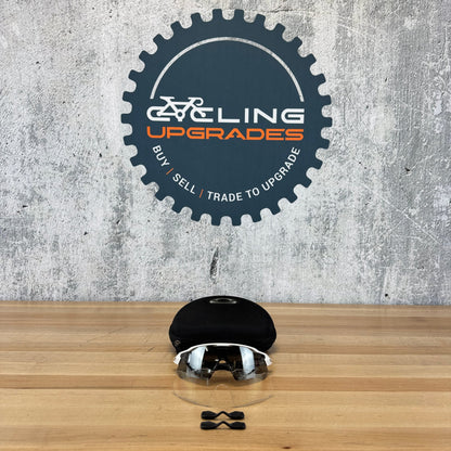 Light Use! 2019 Oakley Radar EV White Frame Black/Clear Lens Cycling Sunglasses