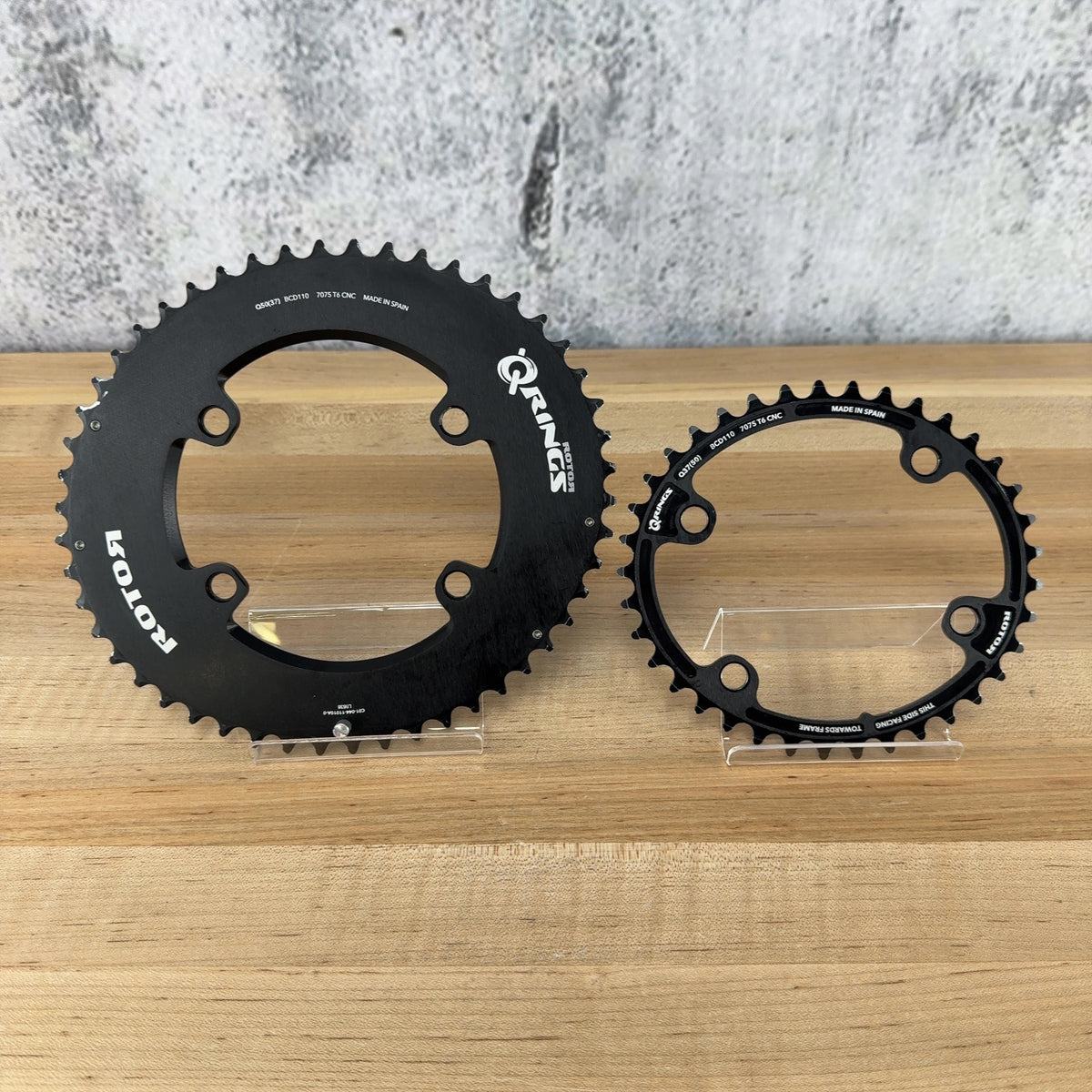 Light Use! Rotor Qrings 110BCD 4-Bolt Q50/37t 12-Speed Oval Chainring Set 164g
