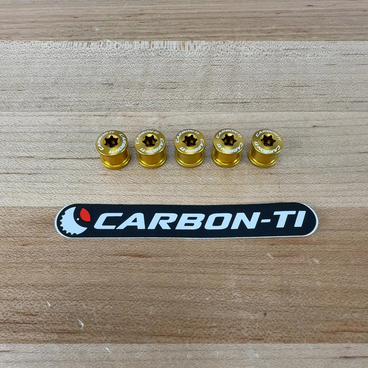 New! Carbon-Ti X-Fix five Road Gold Bike Chainring Bolts 8.5g MSRP $30