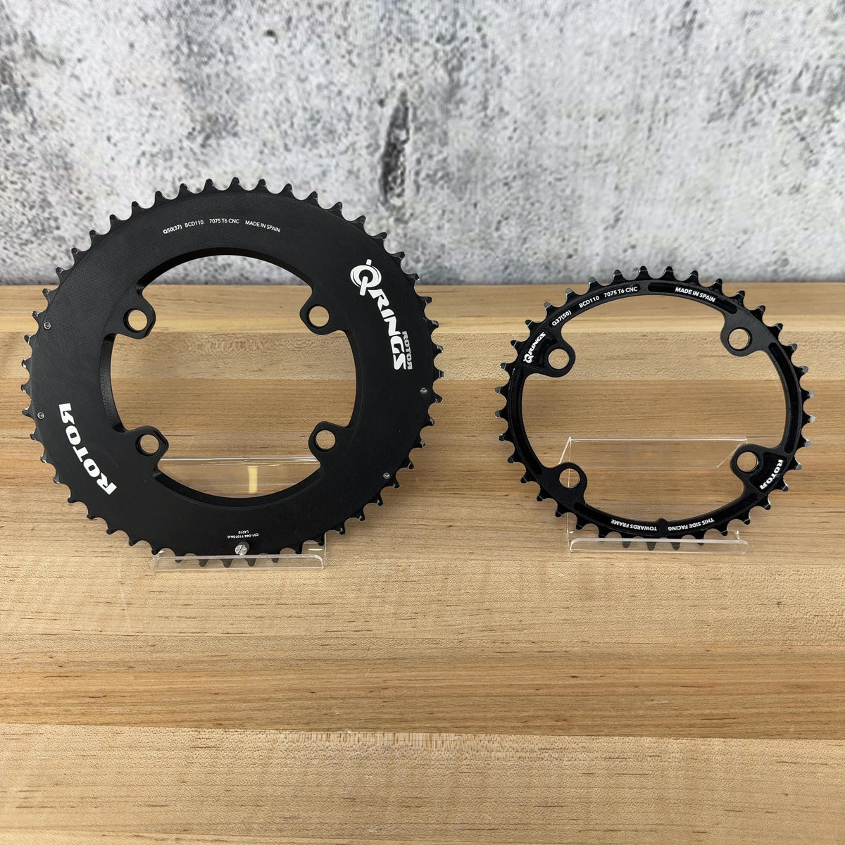 Light Use! Rotor Qrings 110BCD 4-Bolt Q50/37t 12-Speed Oval Chainring Set 165g