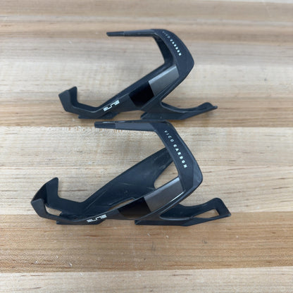 Elite Vico Carbon Black/Grey Pair Bike Water Bottle Cages 47g