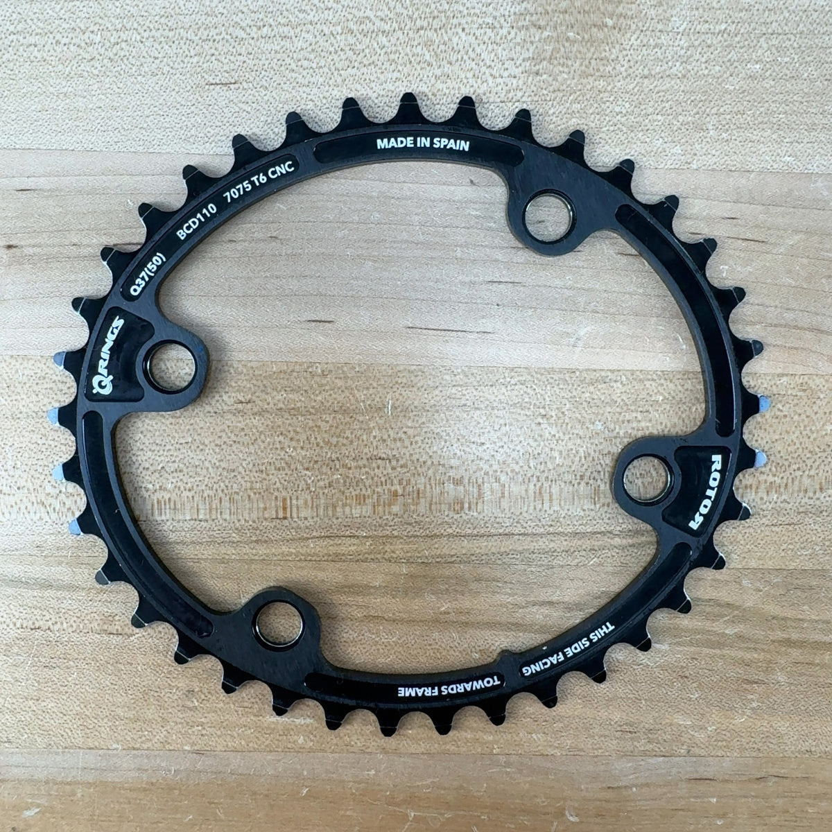 Light Use! Rotor Qrings 110BCD 4-Bolt Q50/37t 12-Speed Oval Chainring Set 164g