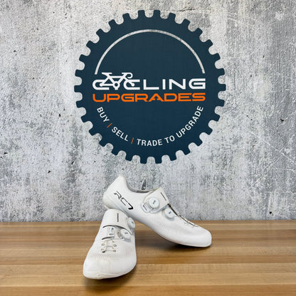 Low Mile! Shimano SH-RC703 White EU 45.5 Road 3-Bolt Boa White Cycling Shoes