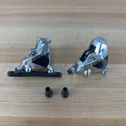 SRAM Red AXS D1 Silver Hydraulic Disc Brake Calipers 242g w/ Adapter & Pads