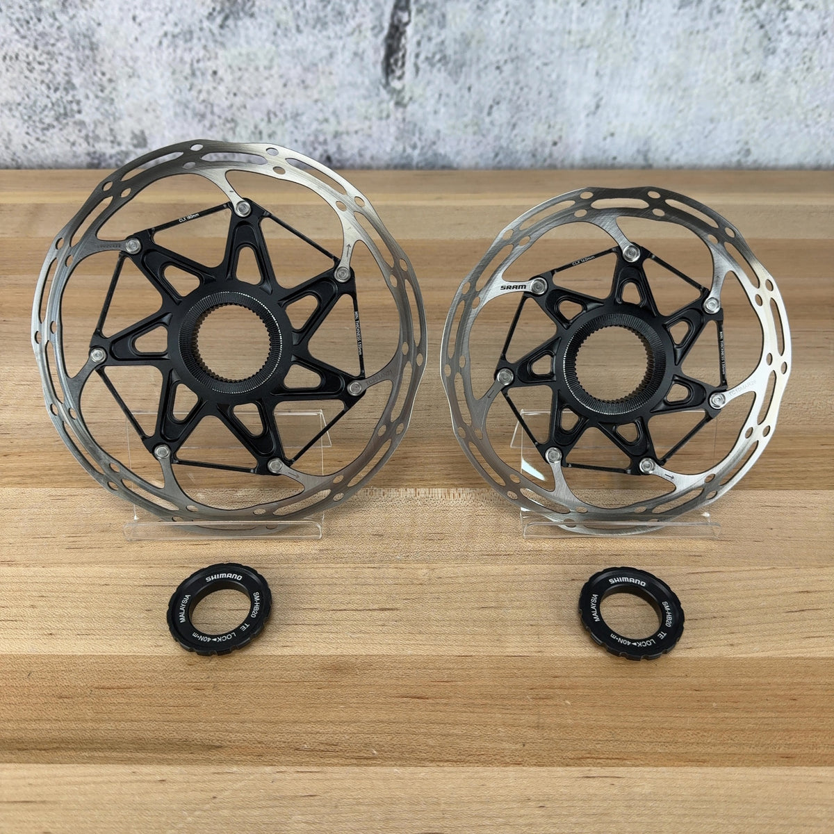 Light Use! SRAM CLX Centerline Center-Lock 180/160mm Disc Brake Rotors 280g