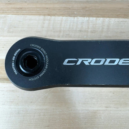 Light Use! Croder Spirit 150mm 8-Bolt 24mm Black Alloy Crank Arm Assembly 492g