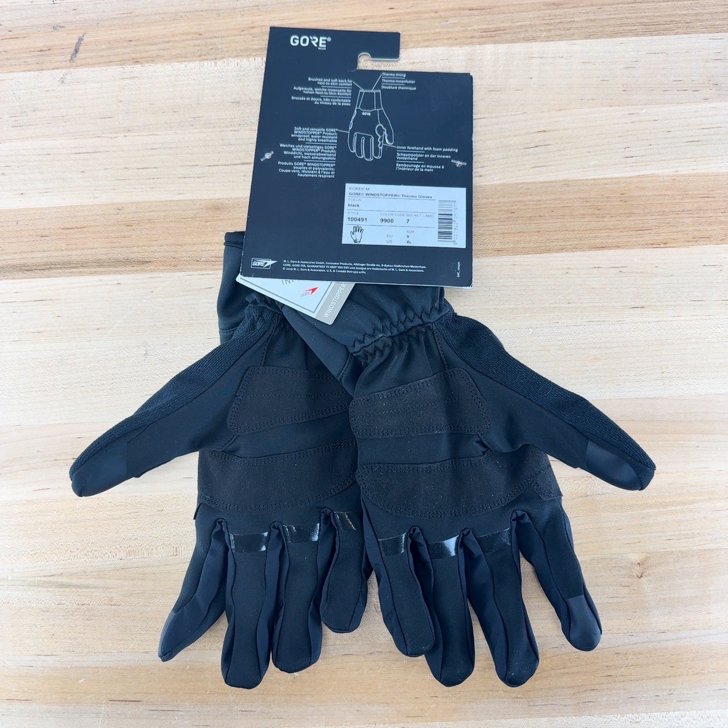 New! Gore Gore Windstopper Thermo Gloves XL Black Cycling Gloves