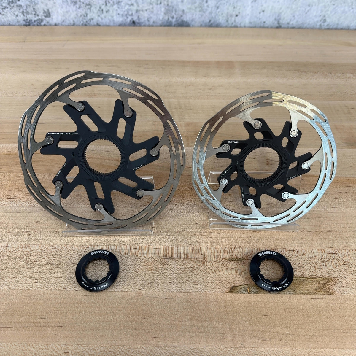 Low Mile! SRAM Paceline X Center Lock 160/140mm Brake Rotors w/ Lockrings 238g — photo 1 of 7