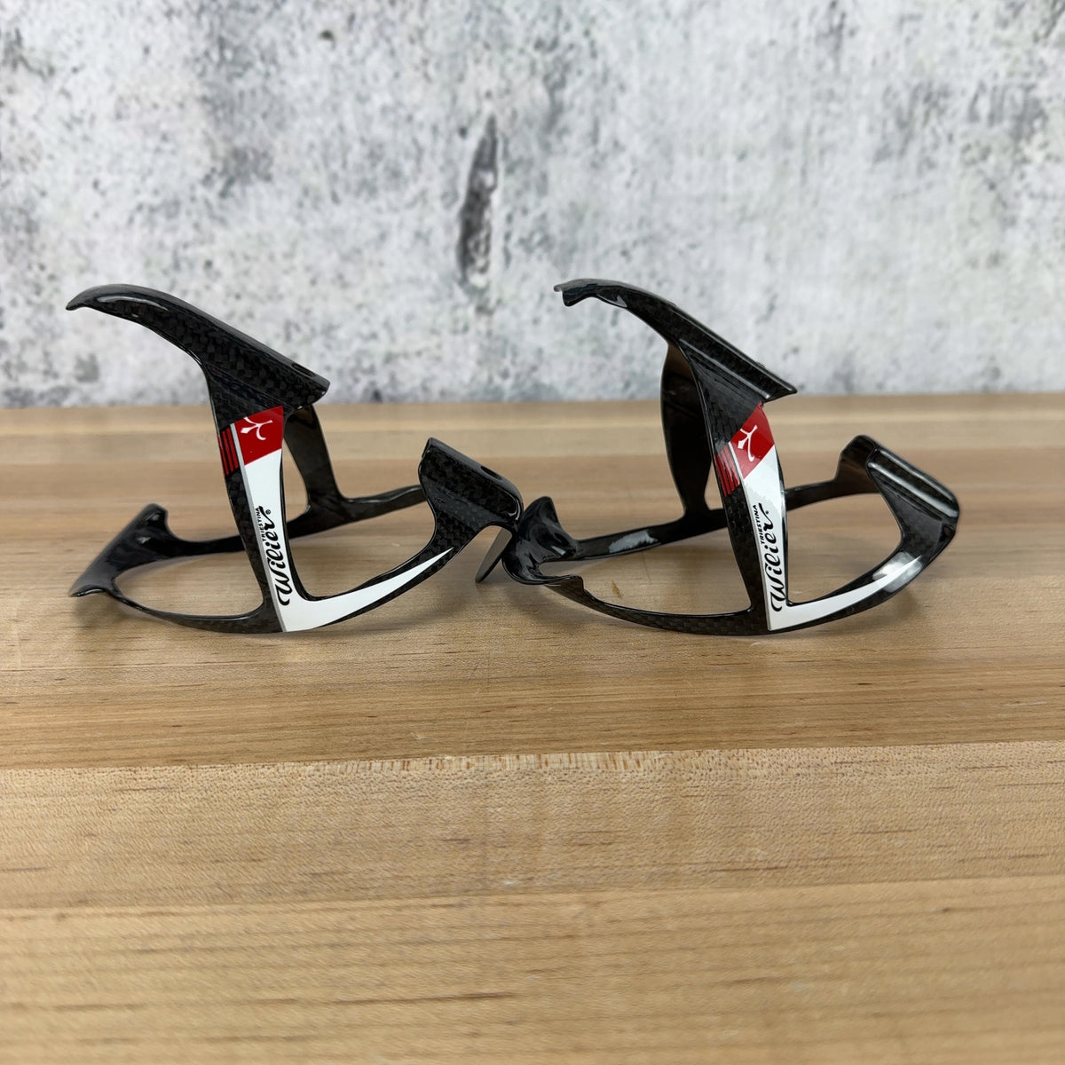 Light Use! Wilier Elite Paron Carbon Cycling Water Bottle Cages 48g White/Red — photo 4 of 5