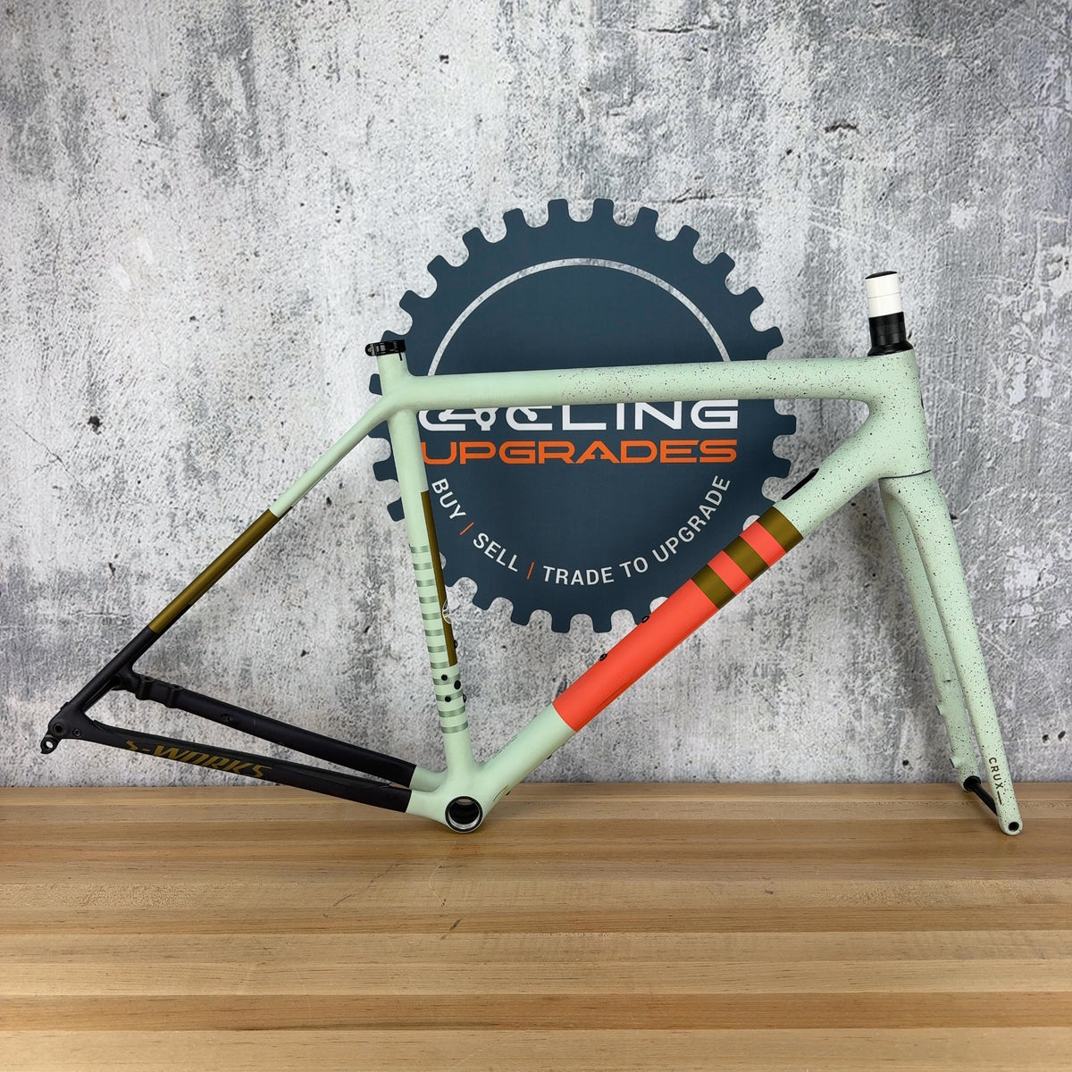 Light Use! Specialized 2024 S-Works Crux 54cm SATIN WHITE SAGE/CACTUS BLOOM/MIDNIGHT SHADOW SPECKLE Carbon Frameset