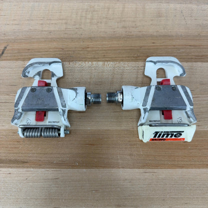 Time Bioperformance White Alloy Vintage Clipless Bike Pedals 464g