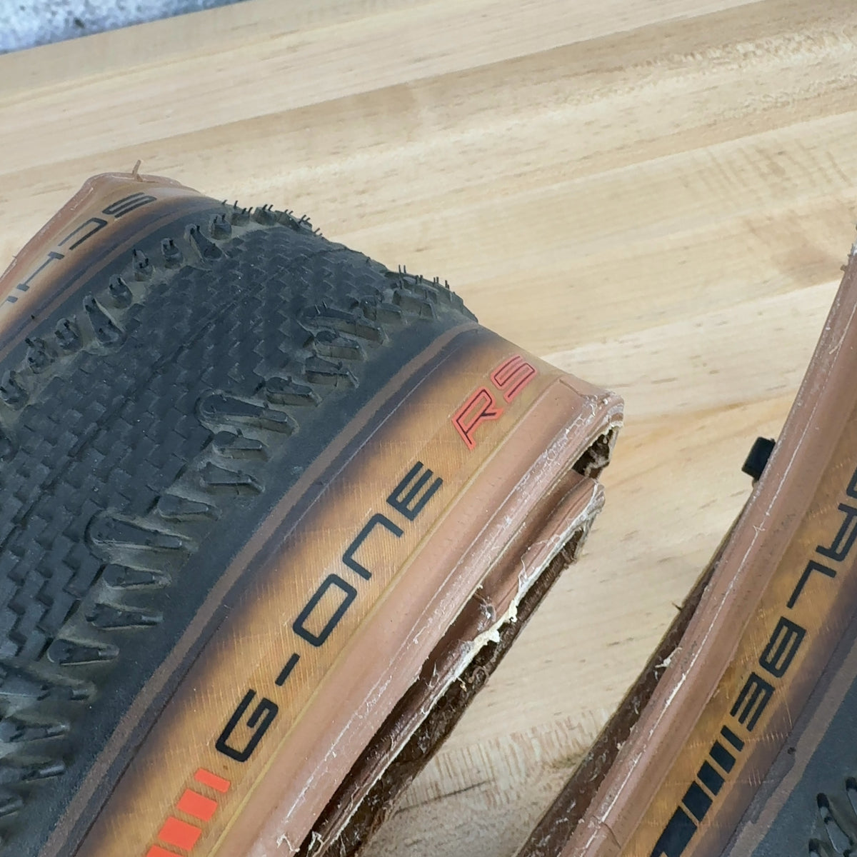 Light Use! Pair Schwalbe G-One RS Pro 700x45mm Gravel Tires ADDIX RACE Tanwall — photo 9 of 9