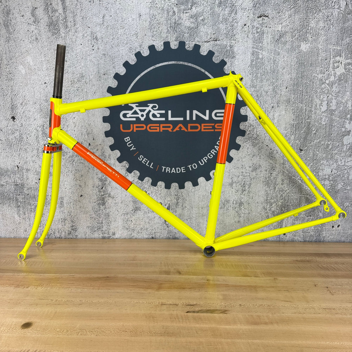 New! 2023 Dario Pegoretti Luigino Vintage 54cm Yellow Steel Rim Brake Frameset