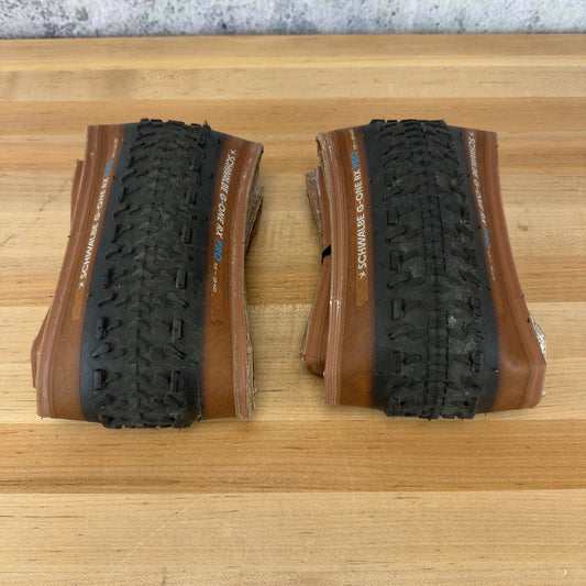 Low Mile! Schwalbe G-One RX Pro 700 x 50mm Tubeless Tanwall Gravel Pair Tires