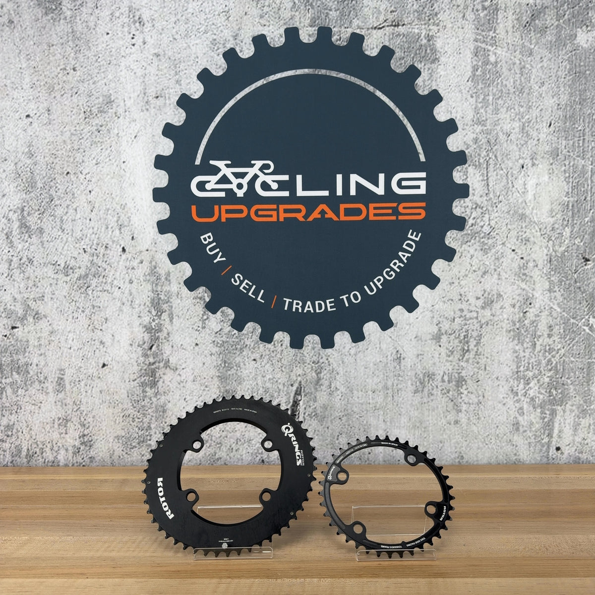 Light Use! Rotor Qrings 110BCD 4-Bolt Q50/37t 12-Speed Oval Chainring Set 164g