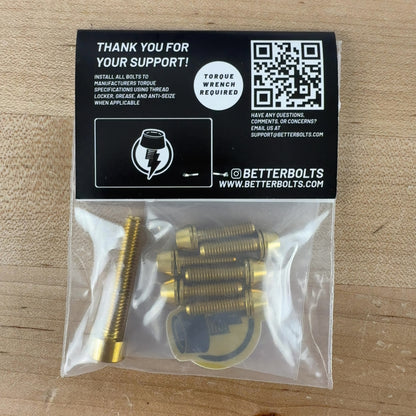 New! Better Bolts Stem and Top Cap Bolt Gold Titanium Bolts Upgrade Kit
