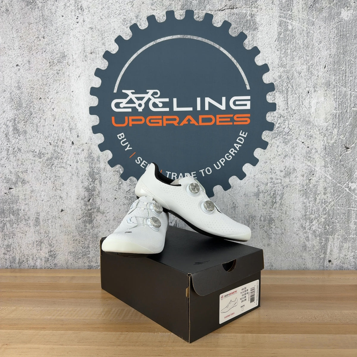 New! Specialized S-Works Torch White 45 EU Carbon Clipless Road Shoes MSRP $500 — photo 1 of 7