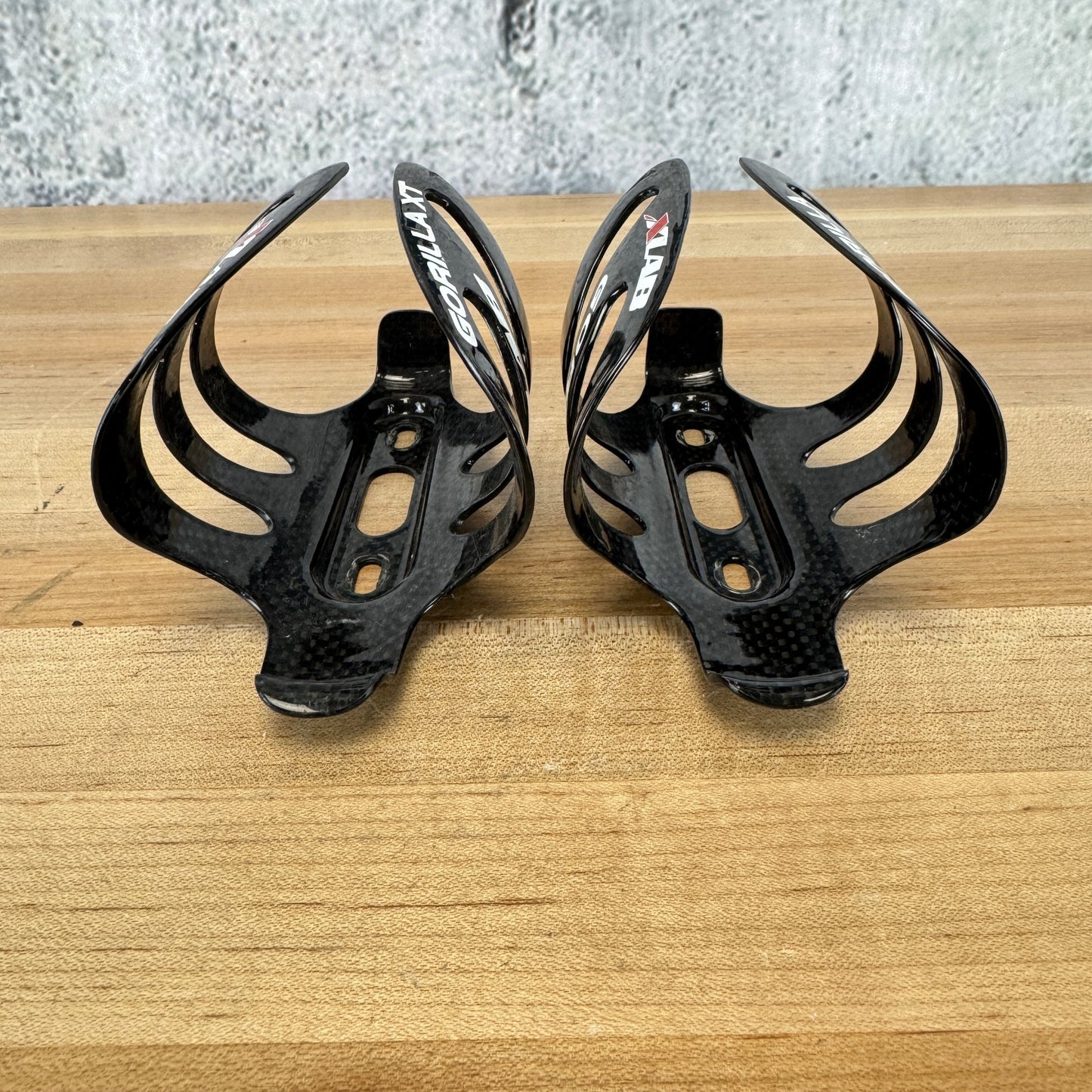 Xlab Gorilla Cage Black Pair Carbon Bike Water Bottle Cages 90g