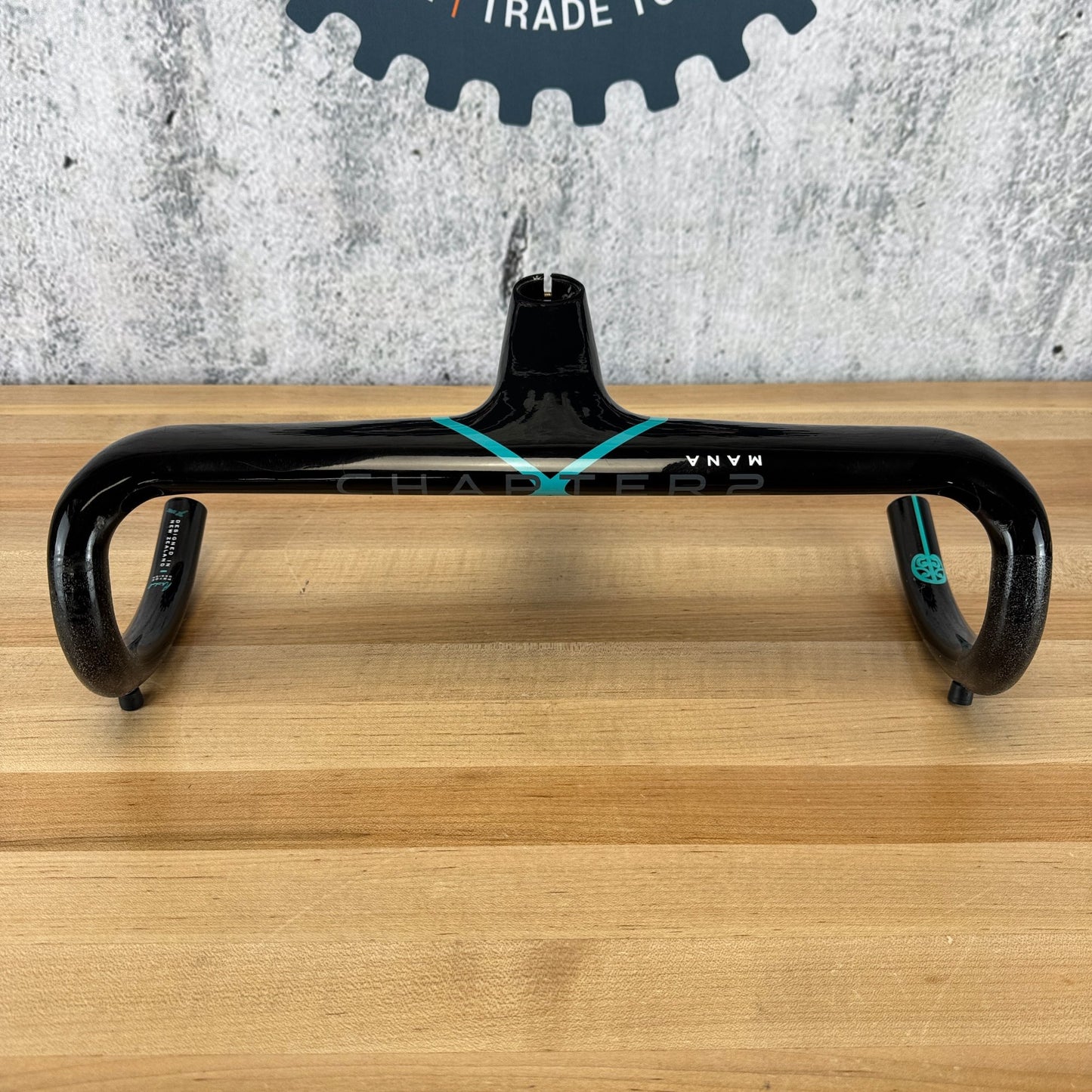 Low Mile! Chapter2 MANA 2 Aqua + Black 42cm 110mm Carbon Integrated Handlebar