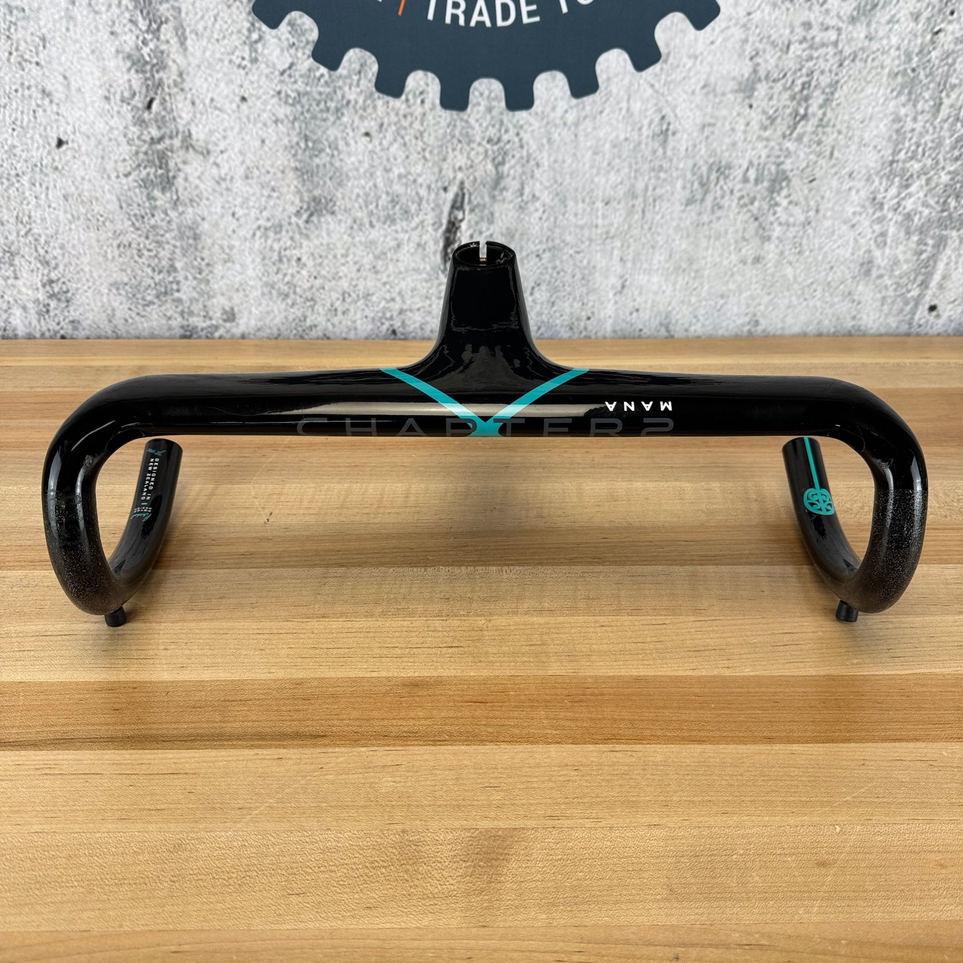Low Mile! Chapter2 MANA 2 Aqua + Black 42cm 110mm Carbon Integrated Handlebar