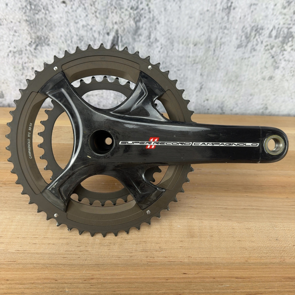 Light Use! Campagnolo Super Record 11 172.5mm 50/34t 11-Speed Bike Crankset 620g