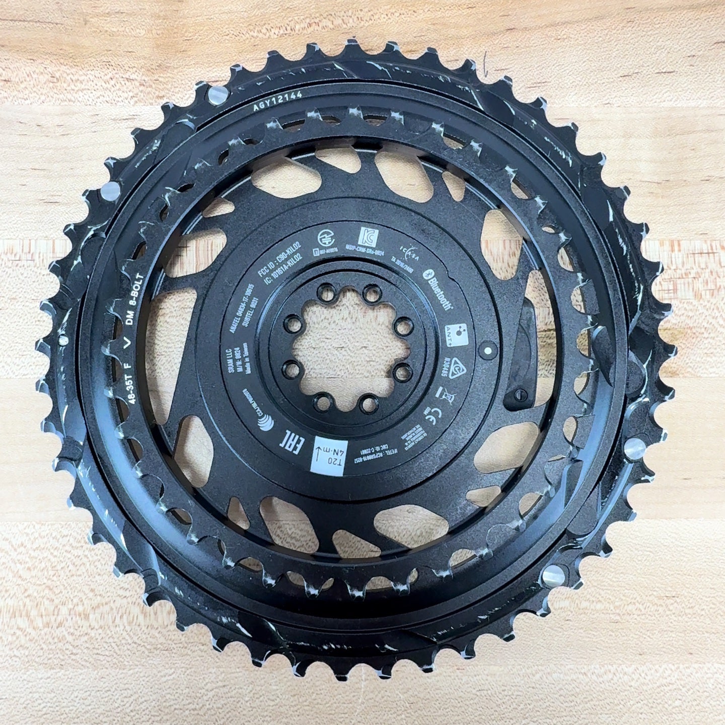 Low Mile! SRAM Red AXS Quarq Power Meter 2x 48/35t 12-Speed Chainring Set 269g