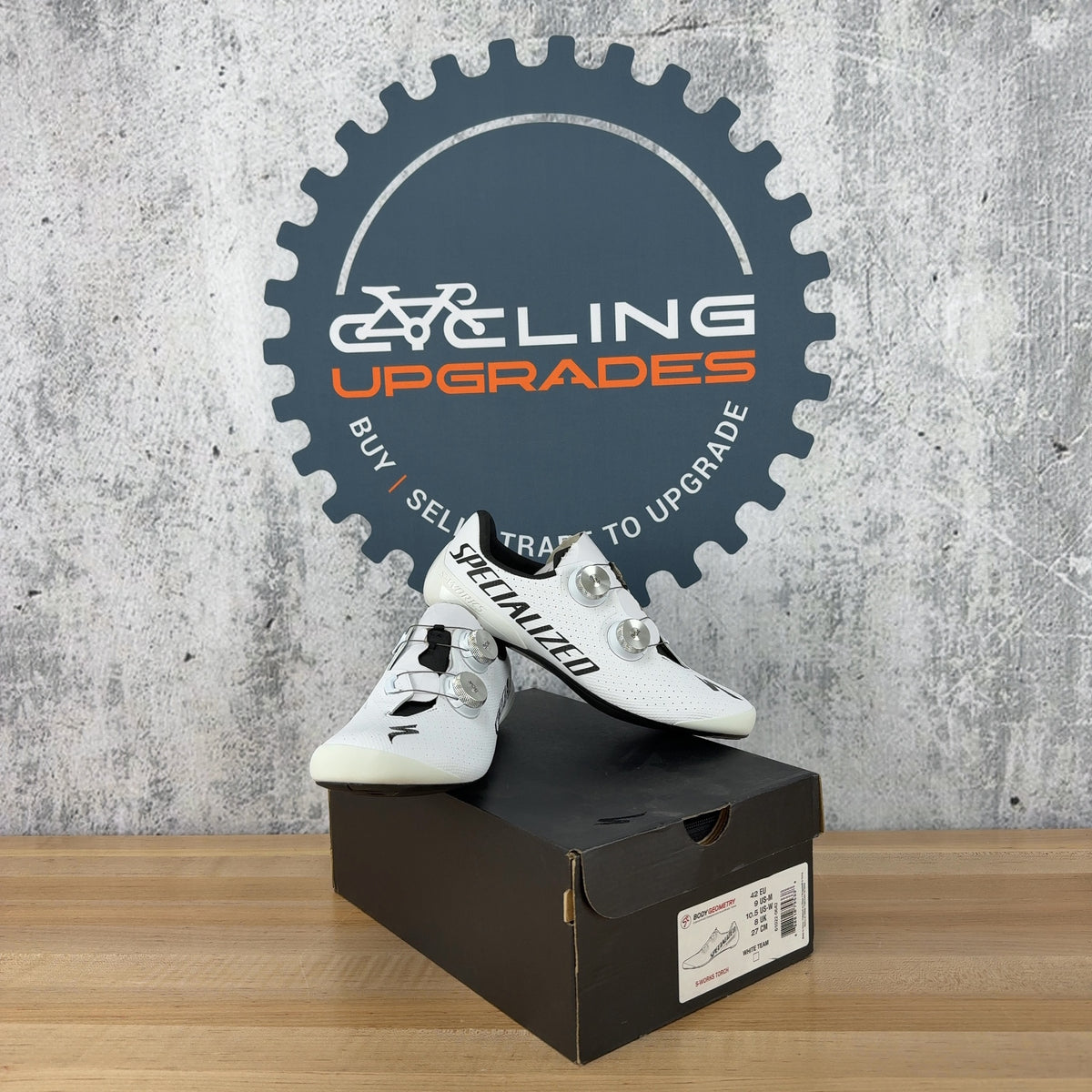 New! Specialized S-Works Torch White Team 42 EU Clipless Cycling Shoes MSRP $500 — photo 1 of 7