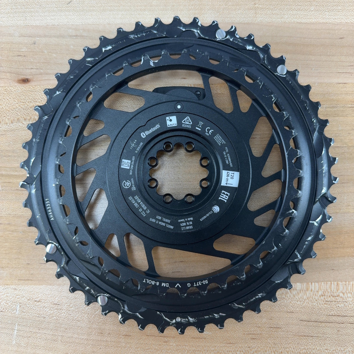 Low Mile! SRAM Red E1 Quarq AXS 2x Power Meter 50/37t 12-Speed Chainring Set