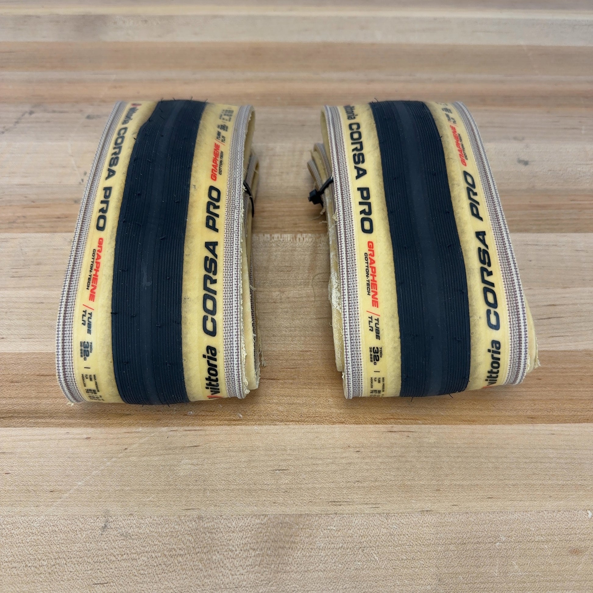 Low Mile! Vittoria Corsa Pro 700c x 32mm Tanwall Tubeless TLR Pair Bike Tires