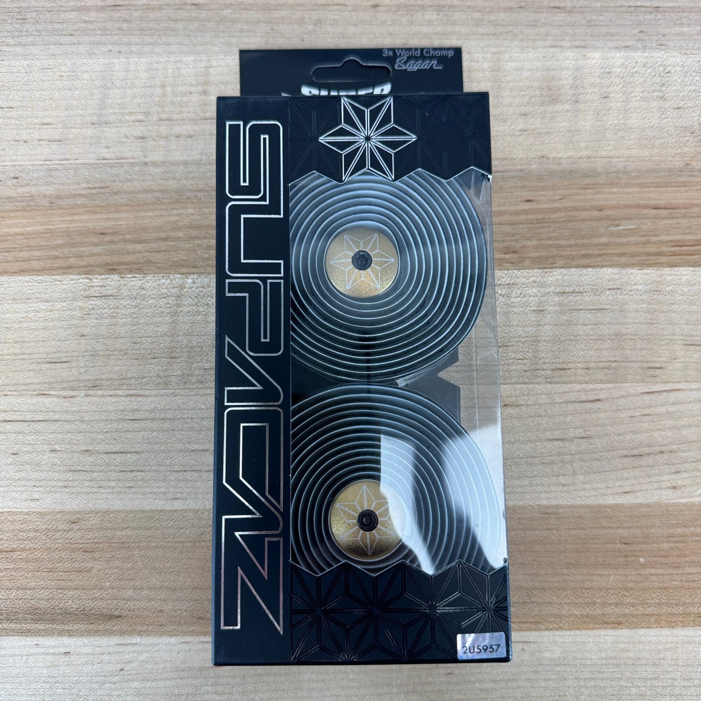 New! Supacaz Super Sticky Kush Tape Star Fade Gold Star/Ano Gold Plugs Bar Tape MSRP $50