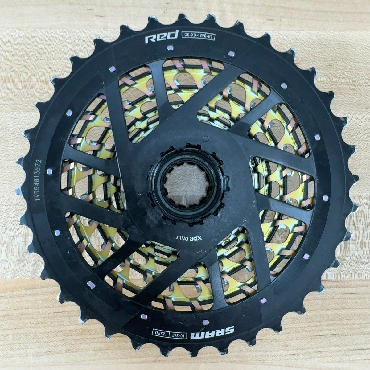 Low Mile! 2025 SRAM Red AXS XG-1290 10-36t E1 Rainbow 10-36t 12-Speed E1 Cassette