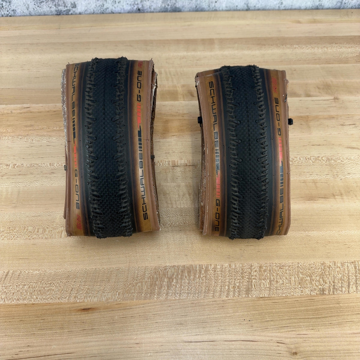 Light Use! Pair Schwalbe G-One RS Pro 700x45mm Gravel Tires ADDIX RACE Tanwall — photo 1 of 9