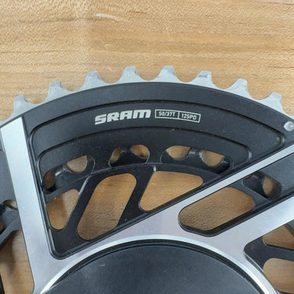 Low Mile! SRAM Red E1 Quarq AXS 2x Power Meter 50/37t 12-Speed Chainring Set