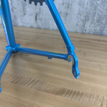 New 1990 Alberto Masi Milano 3V T.I.G. Integral 56cm Vintage Blue Alloy Frameset